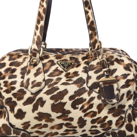 prada leopard print calf hair bag